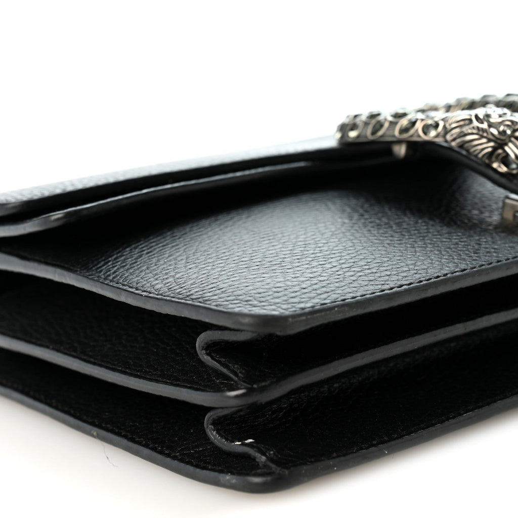 Pebbled Calfskin Small Dionysus Shoulder Bag Black