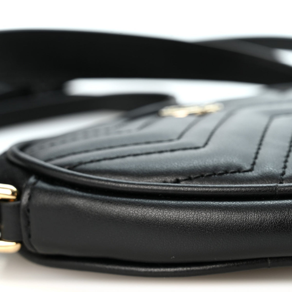 Calfskin Matelasse Mini GG Marmont Heart Shoulder Bag Black