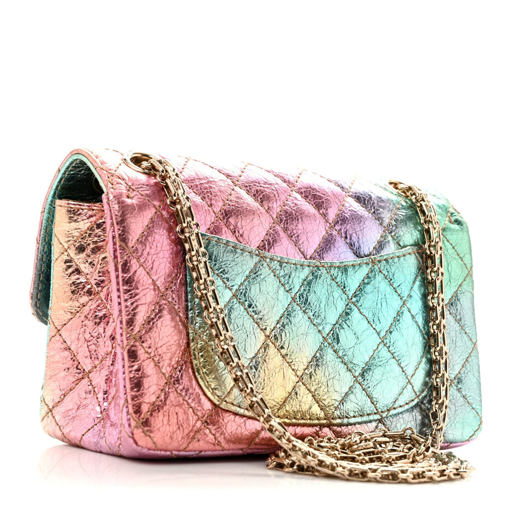 Metallic Goatskin Quilted Mini 2.55 Reissue Flap Multicolor