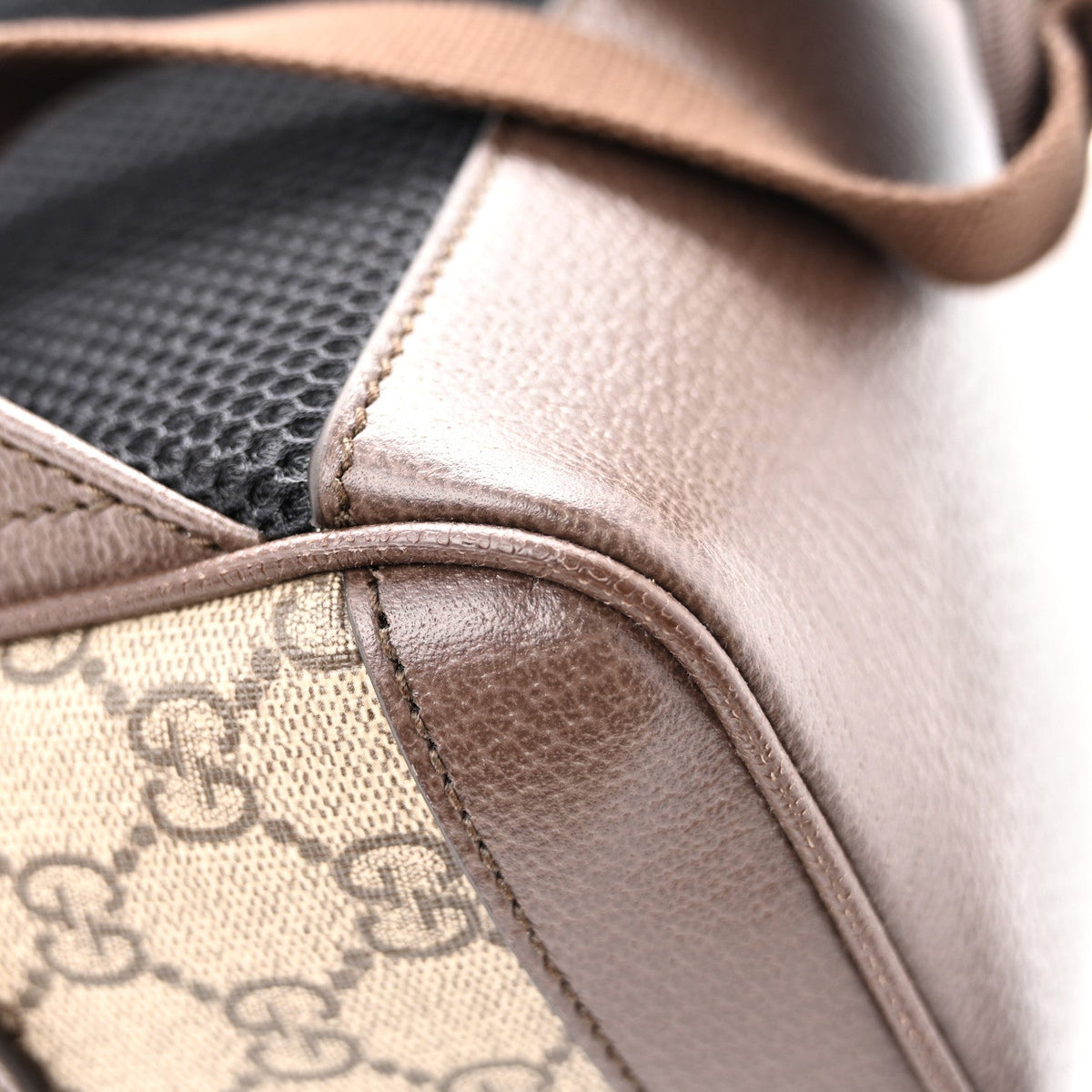 GG Supreme Monogram Calfskin Web Small Ophidia Day Backpack Beige Ebony New Acero