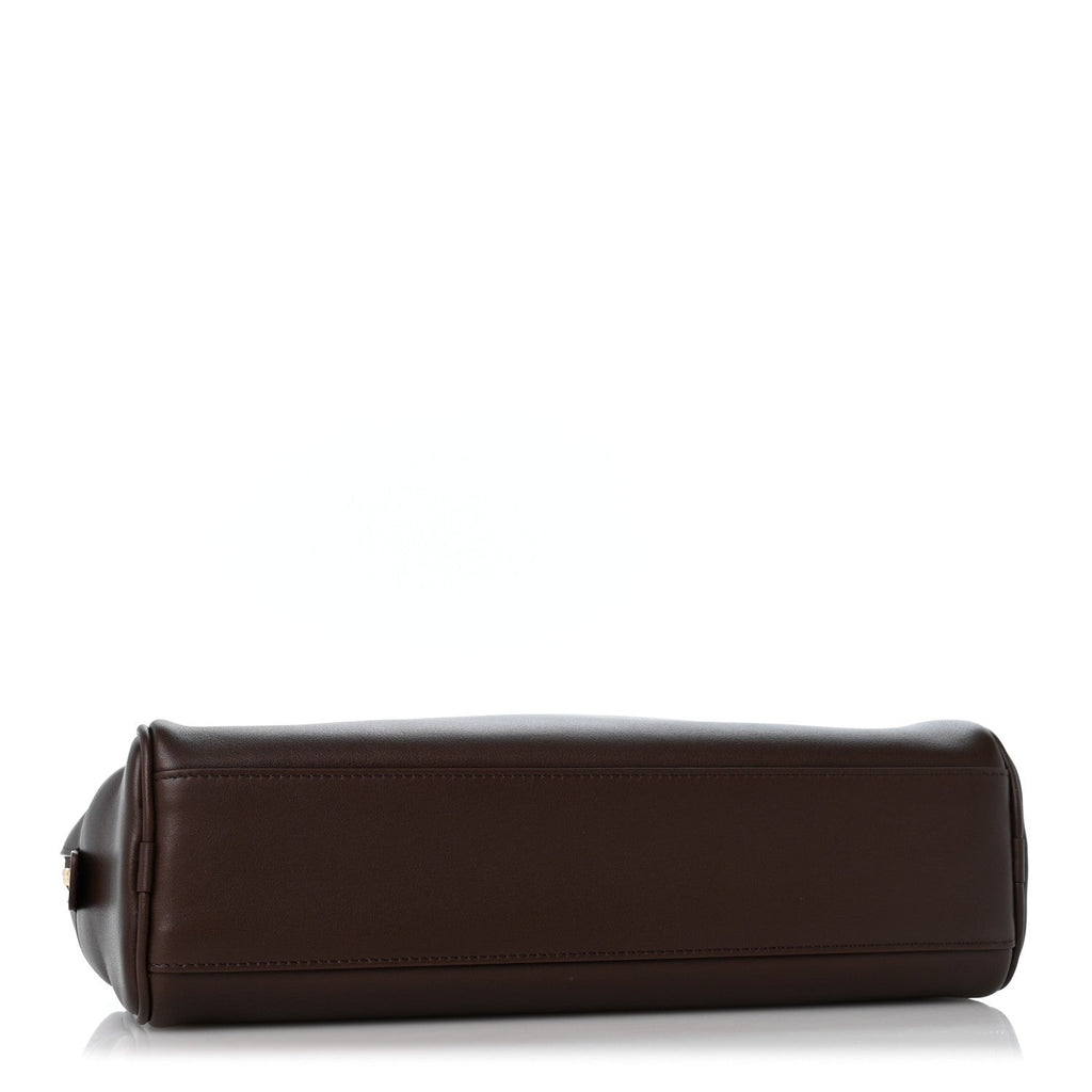 Calfskin Large Perfect Bowling Bag Dark Brown