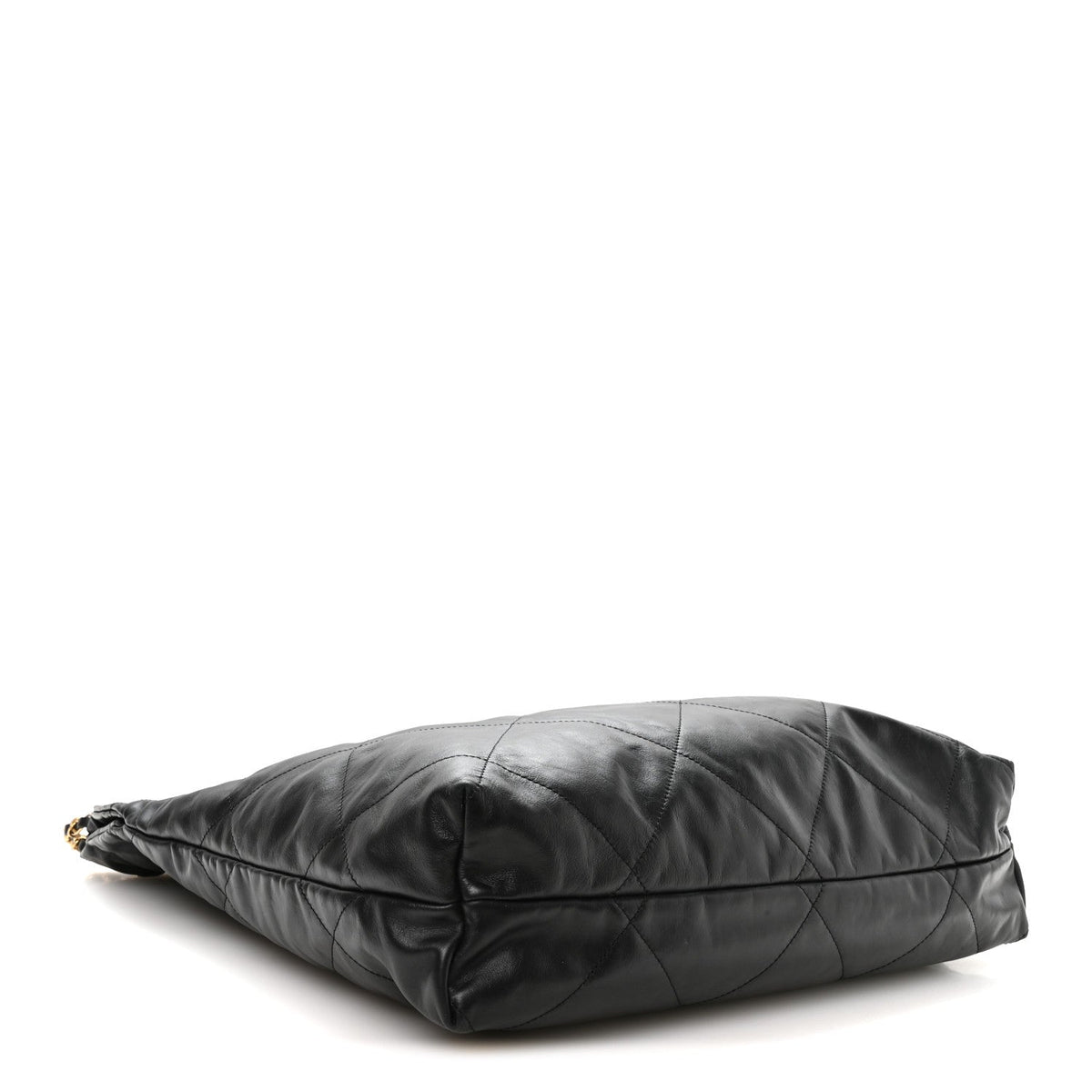 Calfskin Quilted Large Chanel 22 Black White