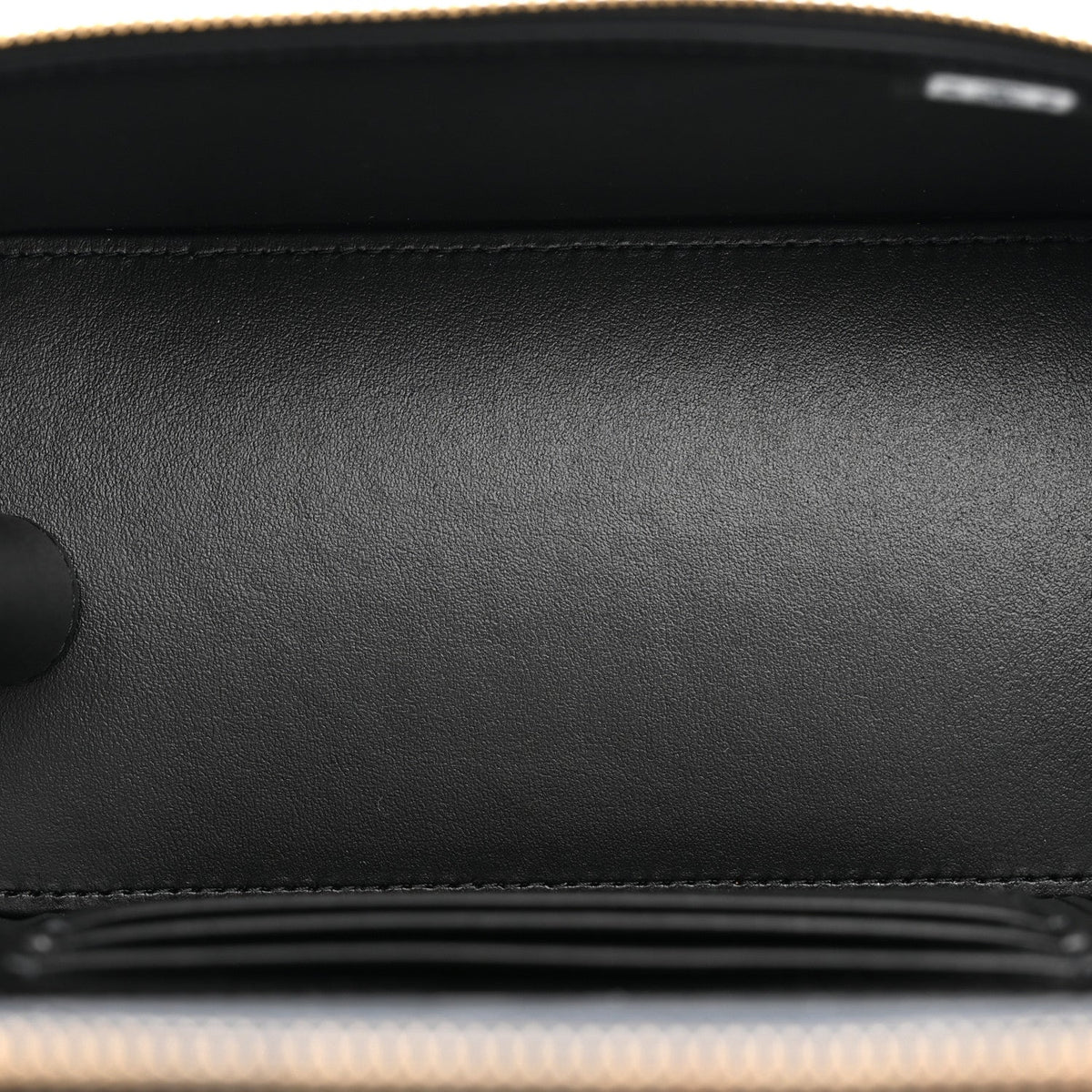 Calfskin Crocodile Embossed Crococo Small Top Handle Vanity Case With Chain Black
