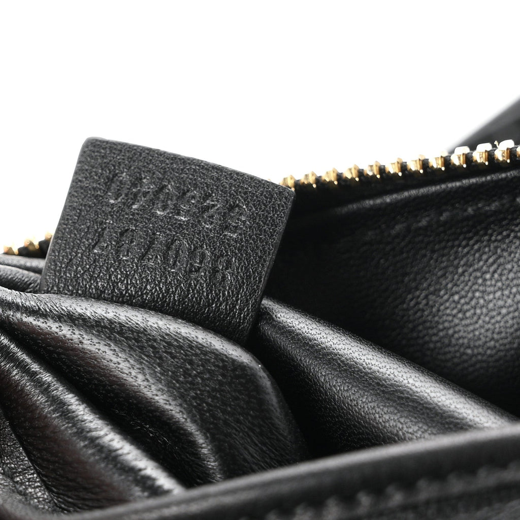 Snakeskin Half Horsebit Medium Shoulder Bag Black