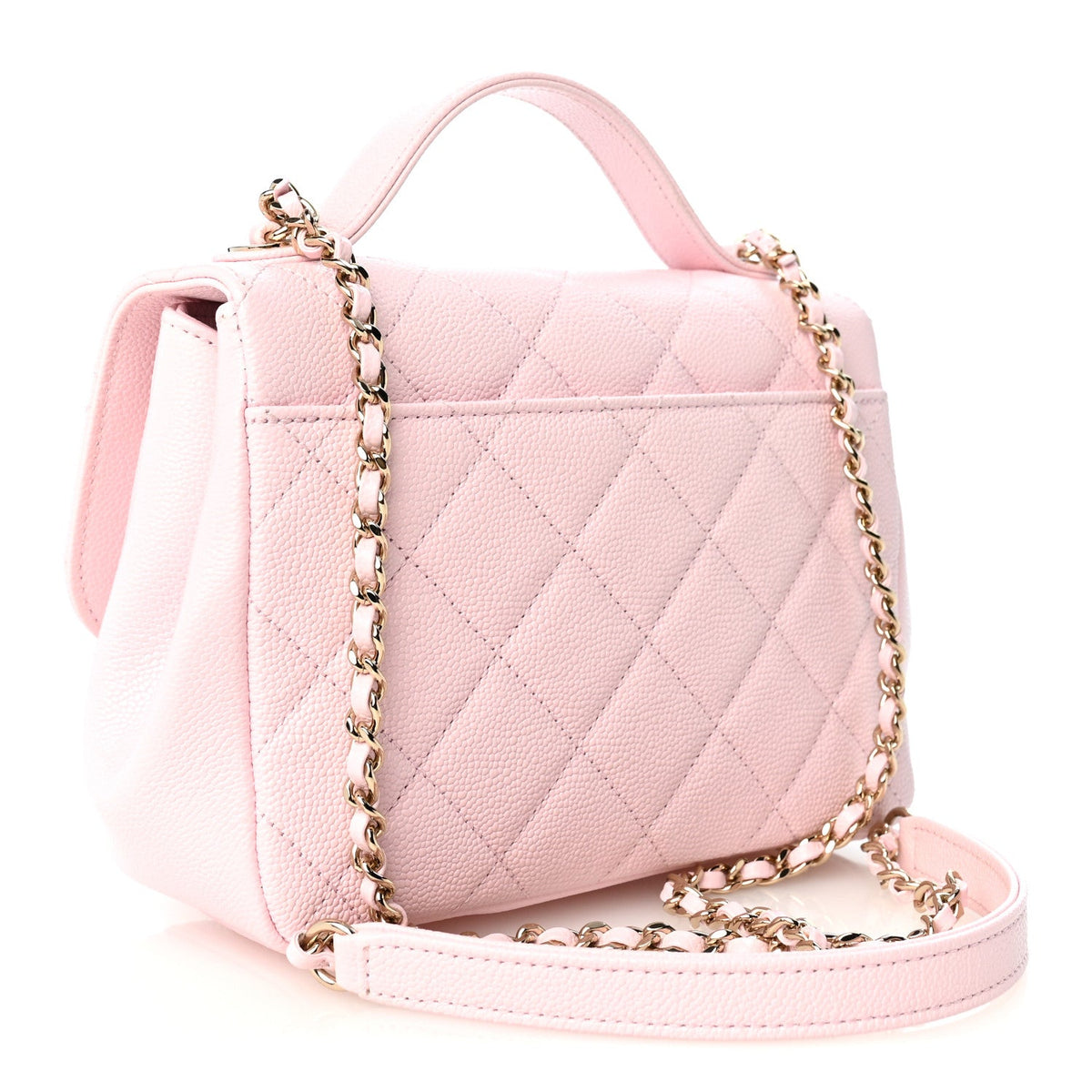 Caviar Quilted Small Business Affinity Flap Light Pink