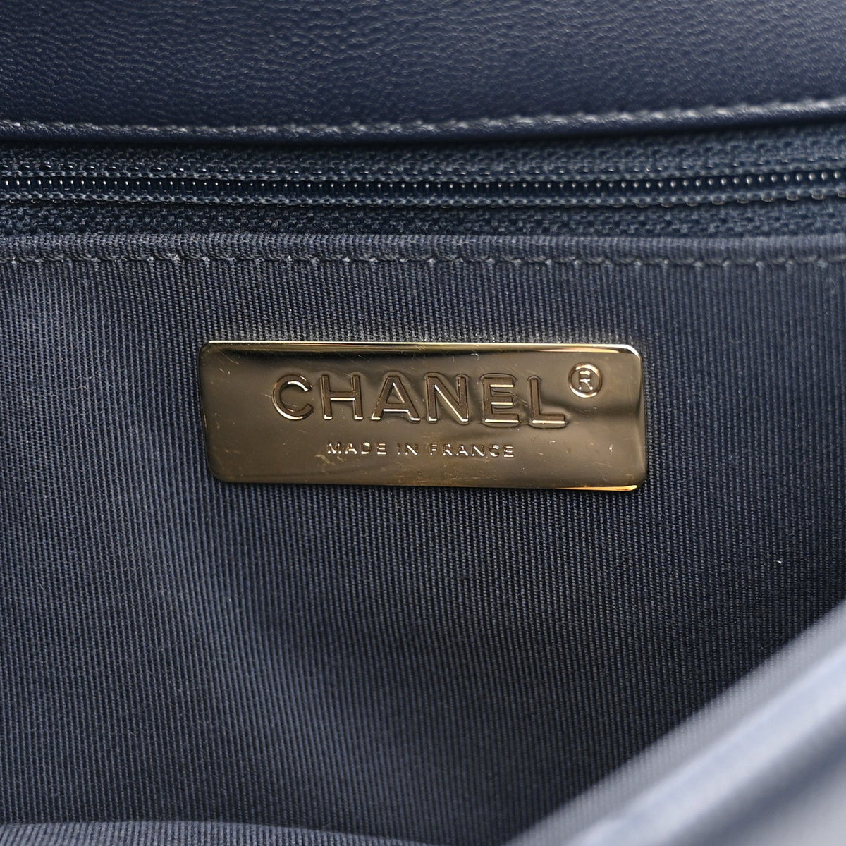 Goatskin Quilted Large Chanel 19 Flap Navy Blue