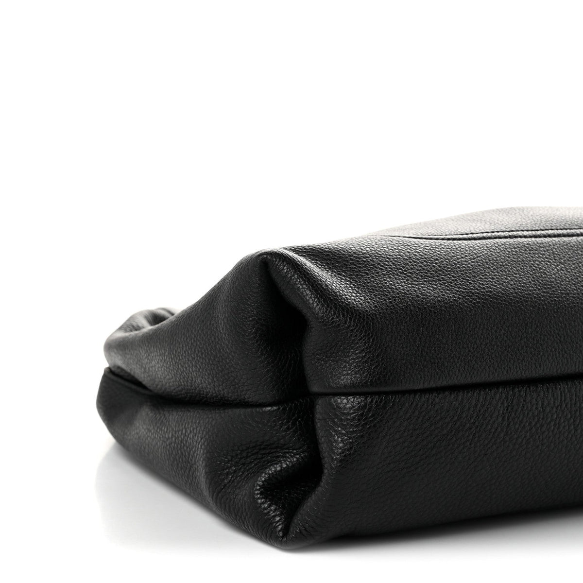 Grained Calfskin Softbit Maxi Shoulder Bag Black