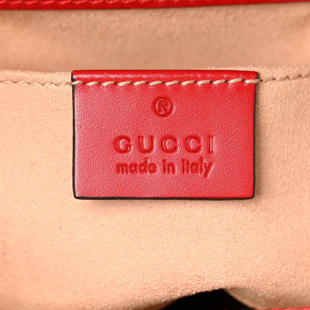 Guccissima Small Padlock Shoulder Bag Hibiscus Red
