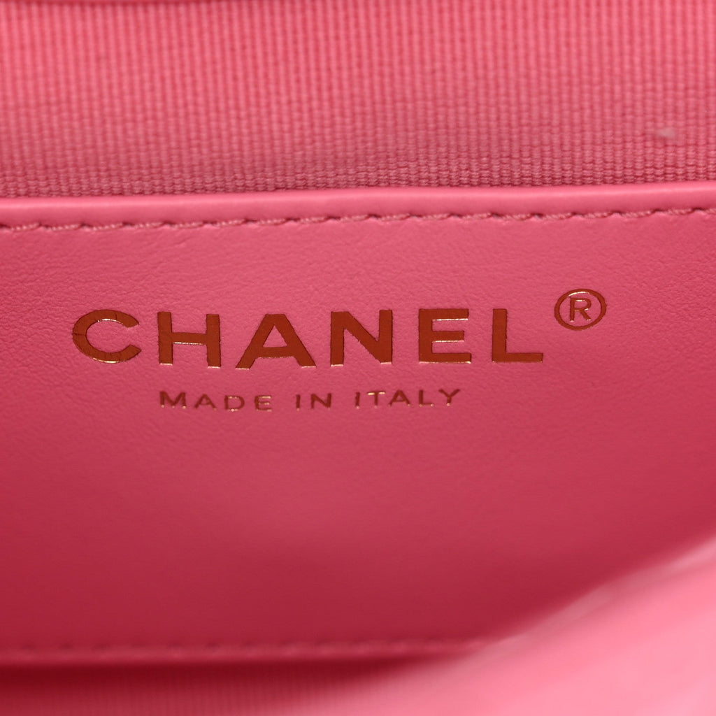 Caviar Quilted Mini Messenger Flap Light Pink