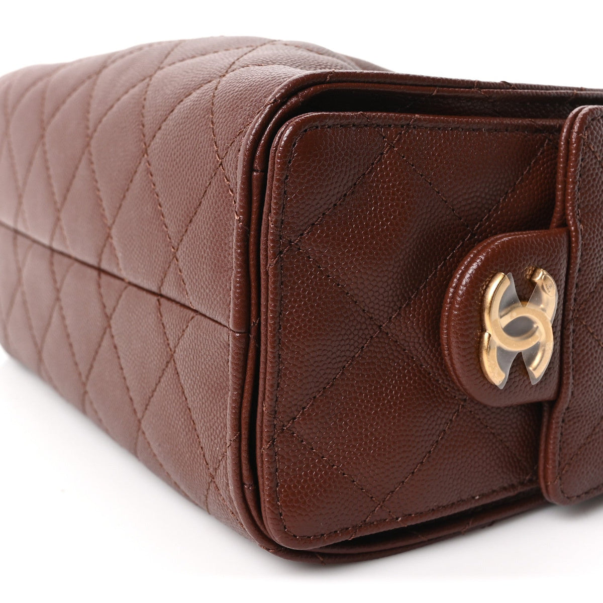 Caviar Quilted Mini Chanel 25 Handbag Brown