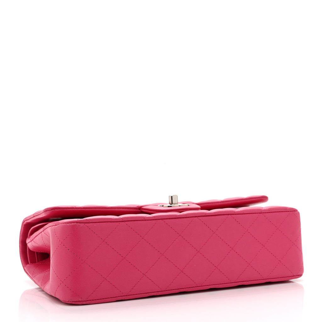 Lambskin Quilted Medium Double Flap Pink