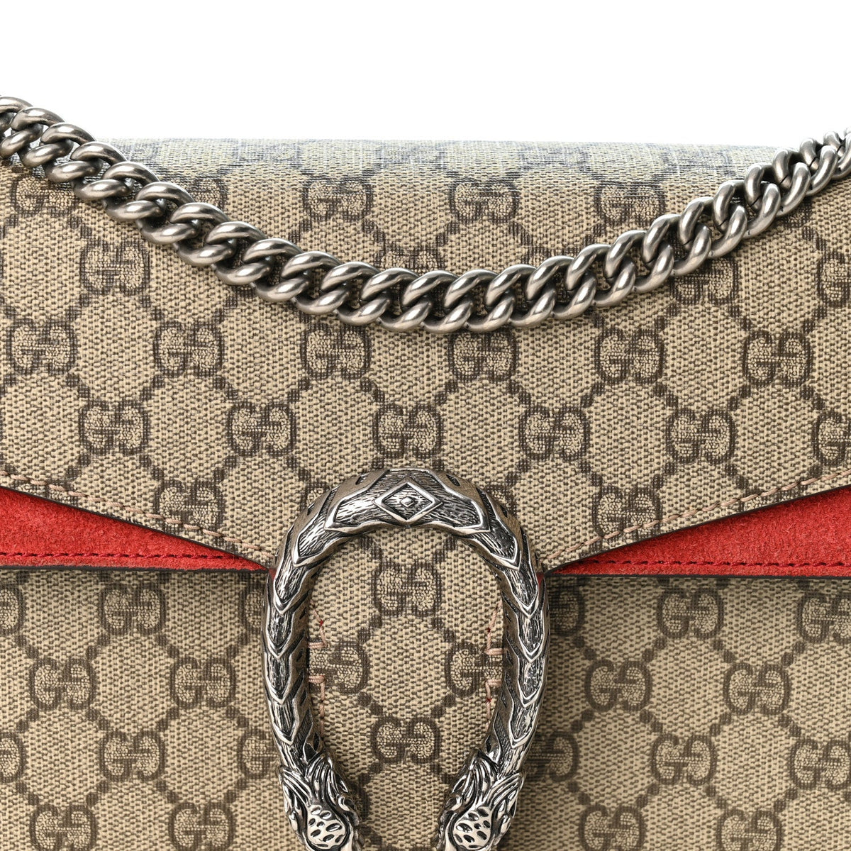 GG Supreme Monogram Small Dionysus Shoulder Bag Red