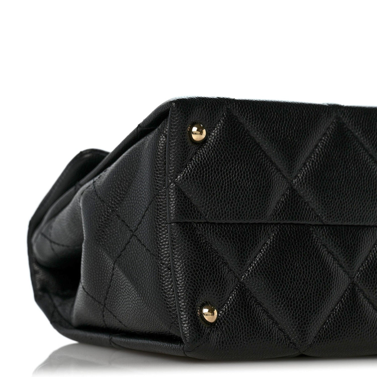 Caviar Quilted Mini Retro Twist Top Handle Flap Black
