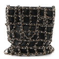 Lambskin Shopping Chain Tote Black