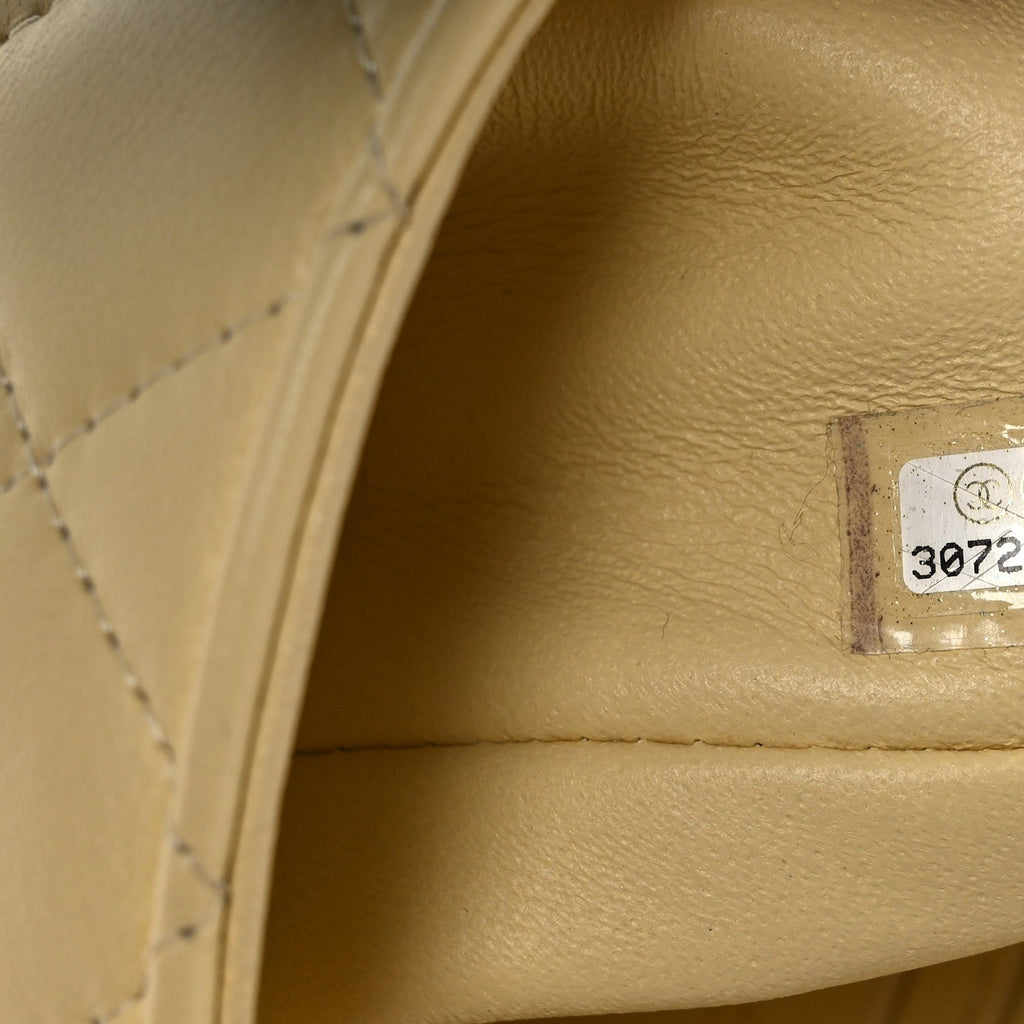 Lambskin Quilted Mini Rectangular Flap Light Yellow