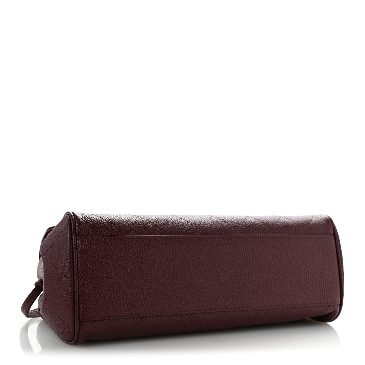 Grained Calfskin Stitched Urban Essentials Small Shopping Bag Burgundy