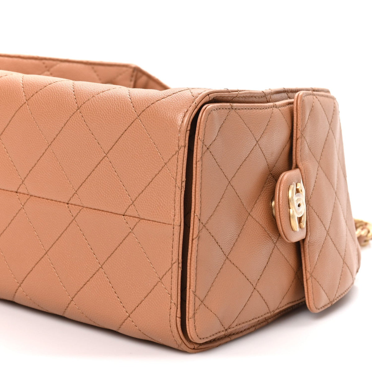 Caviar Quilted Small Chanel 25 Handbag Brown
