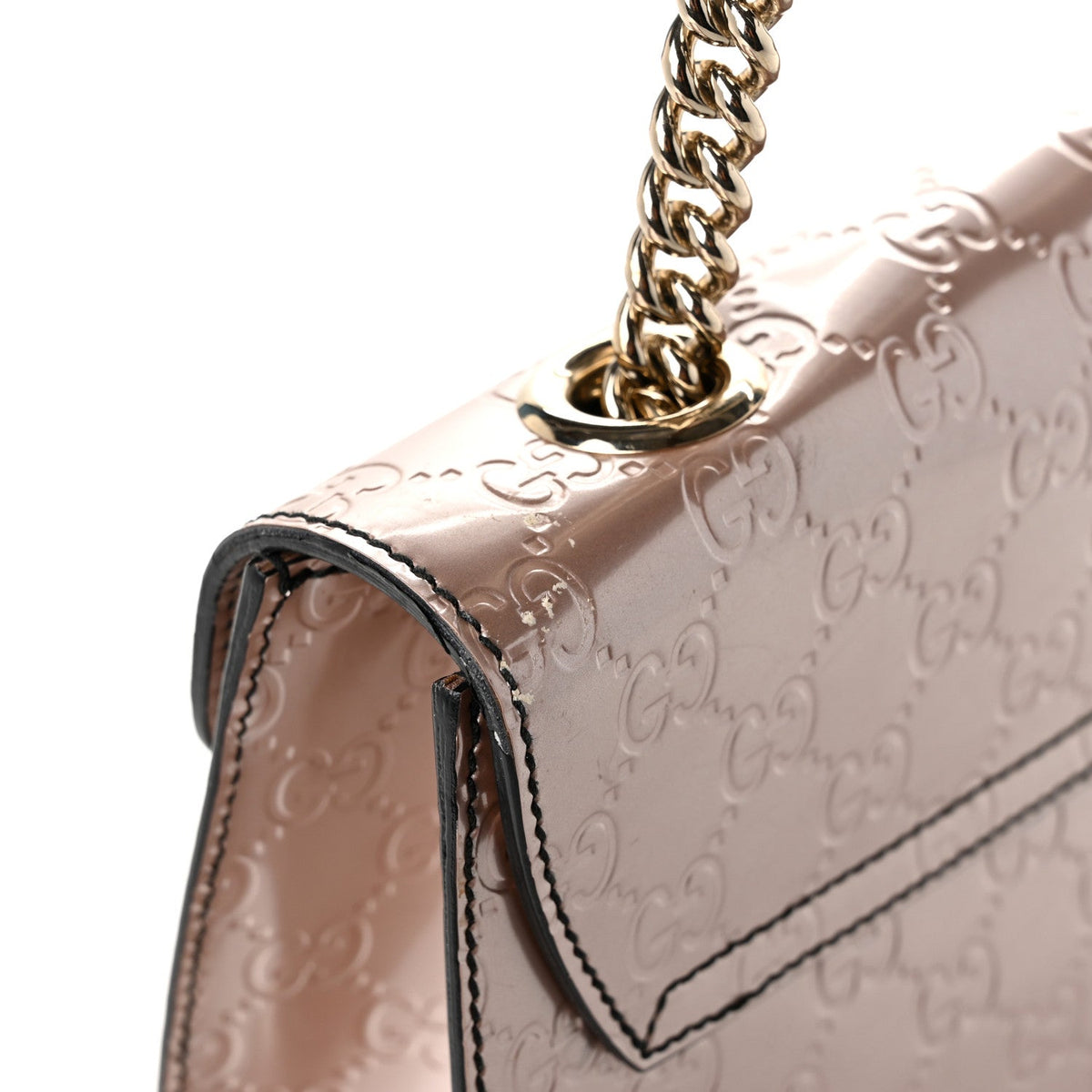 Shine Guccissima Medium Emily Chain Shoulder Bag Dark Cipria