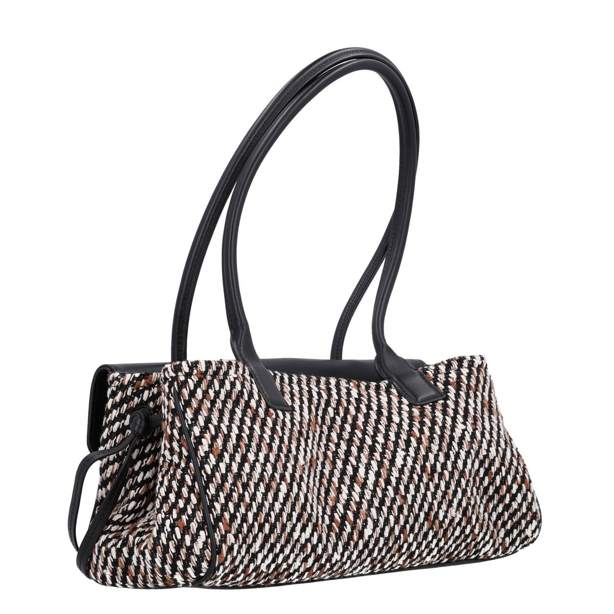 Tweed Calfskin Urban Essentials Small Shopping Bag Black Multicolor