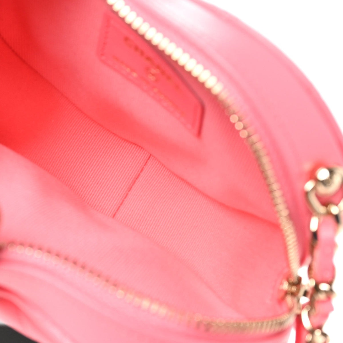 Lambskin Quilted CC In Love Heart Clutch With Chain Pink