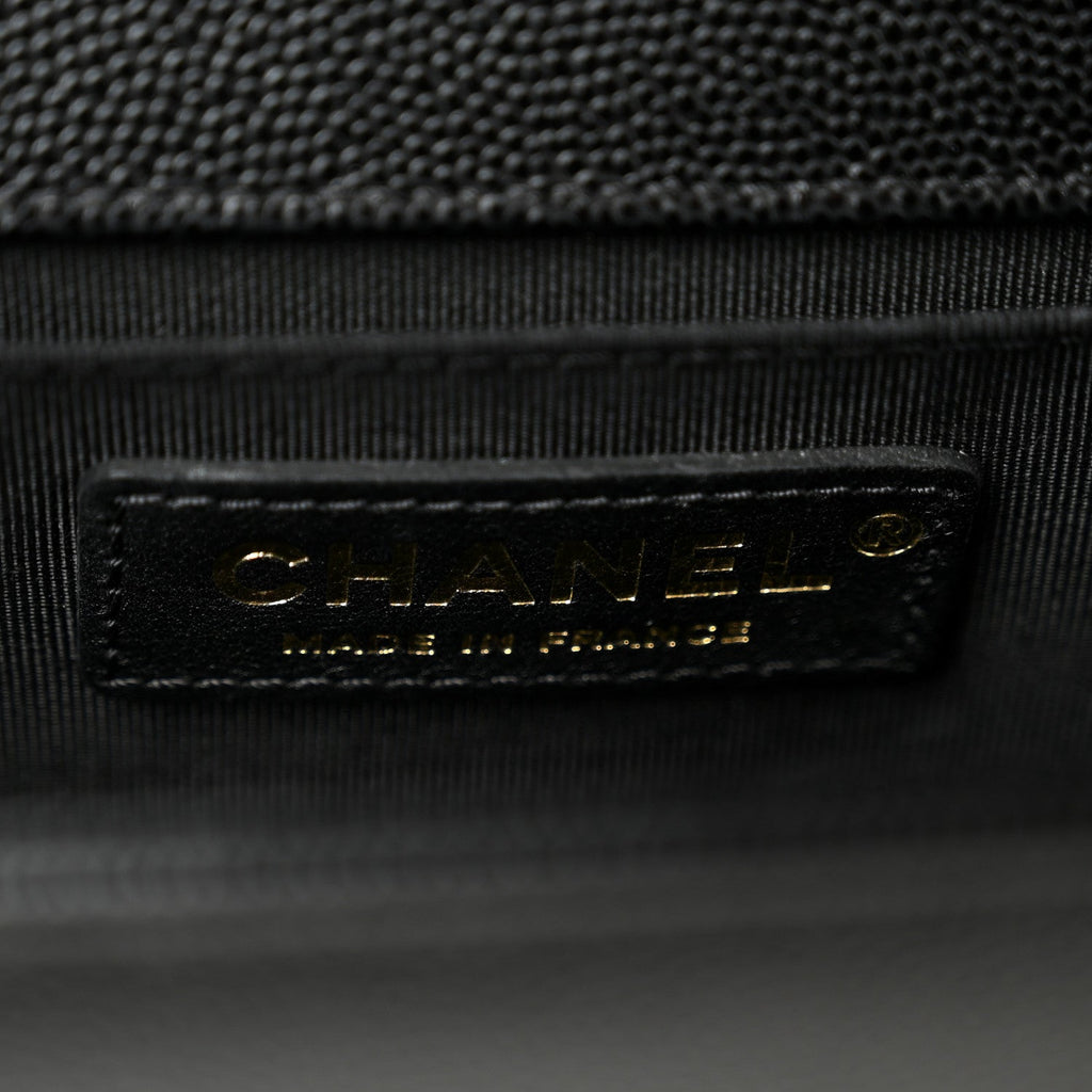 Caviar Quilted Medium Boy Flap Black