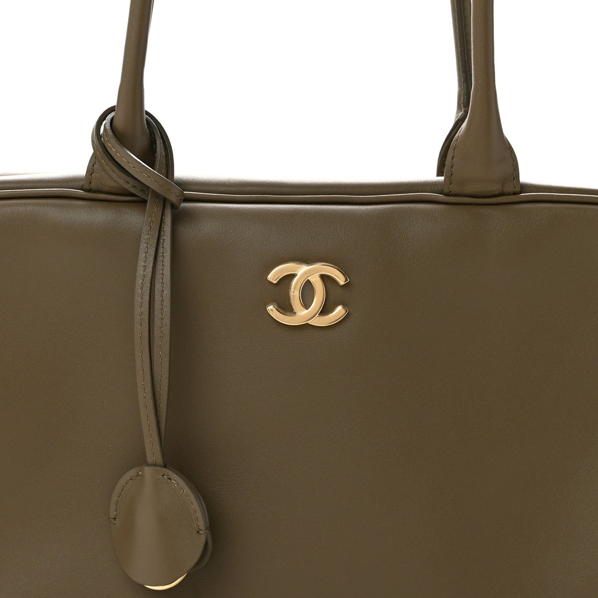Calfskin Large Perfect Bowling Bag Dark Khaki