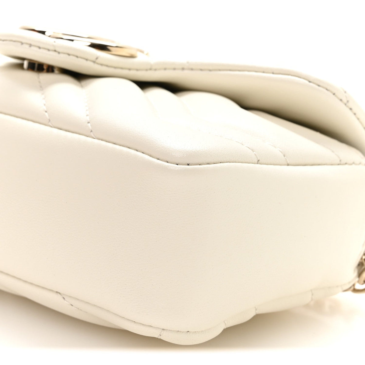 Lambskin Matelasse Mini GG Marmont Shoulder Bag White
