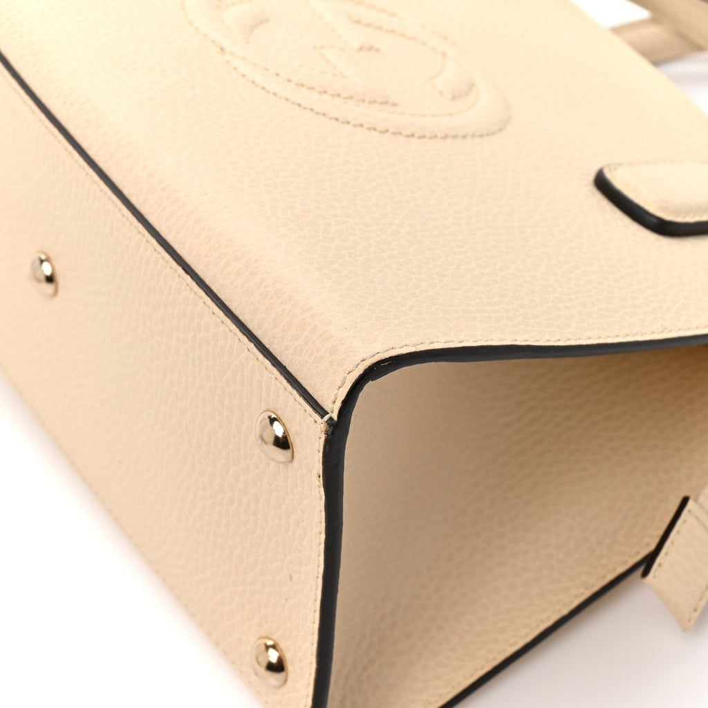 Dollar Calfskin Medium Soho Top Handle Satchel Ivoire