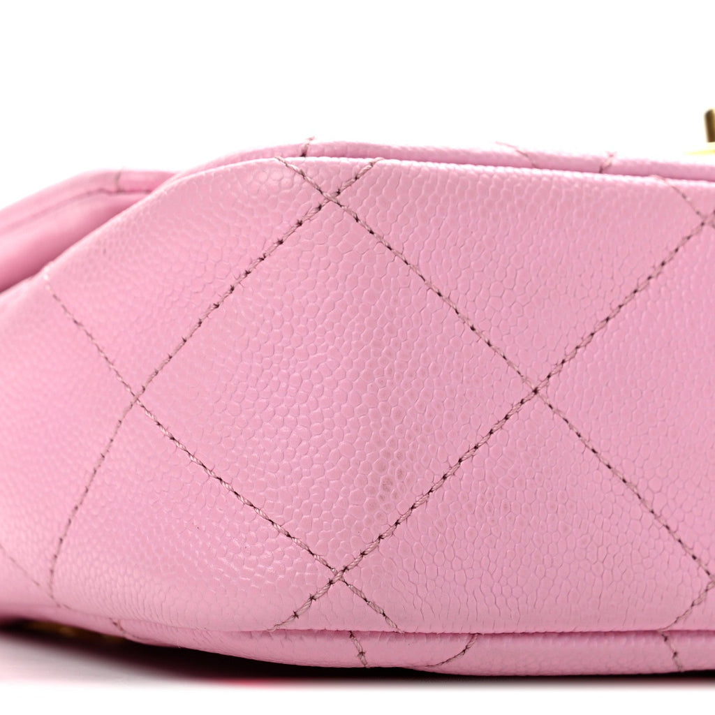 Caviar Quilted Mini Sweetheart Flap Lilac