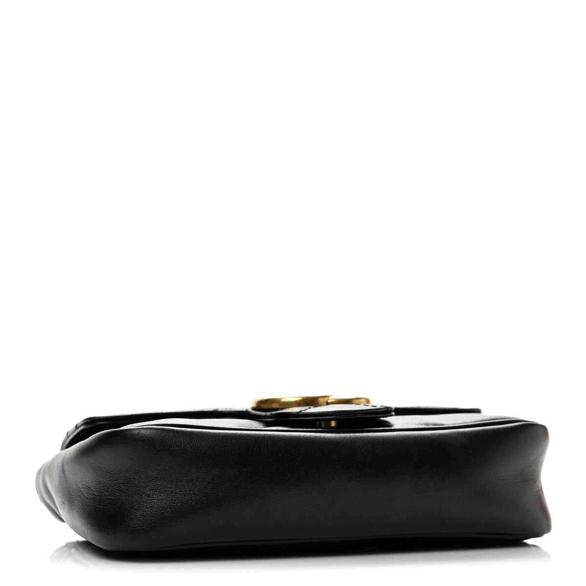 Calfskin Matelasse Super Mini GG Marmont Shoulder Bag Black