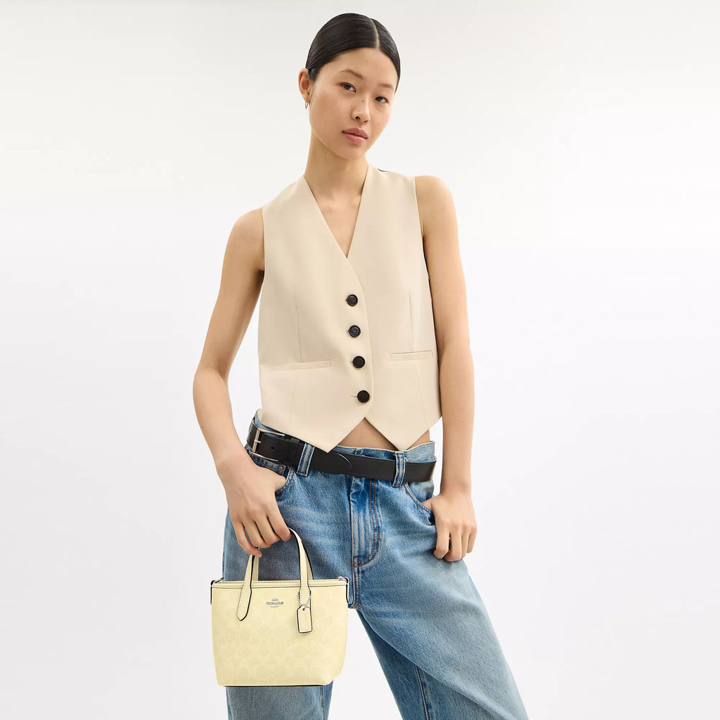 Coach Outlet City Mini Tote Bag In Signature Canvas