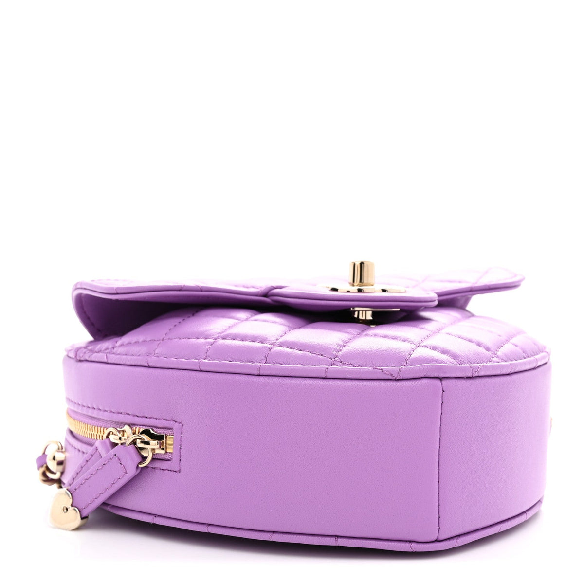 Lambskin Quilted CC In Love Heart Bag Purple