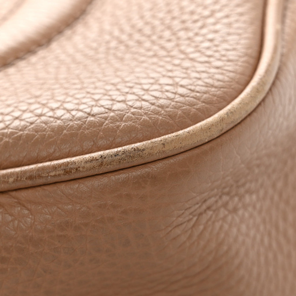Pebbled Calfskin Small Soho Disco Bag Rose Beige