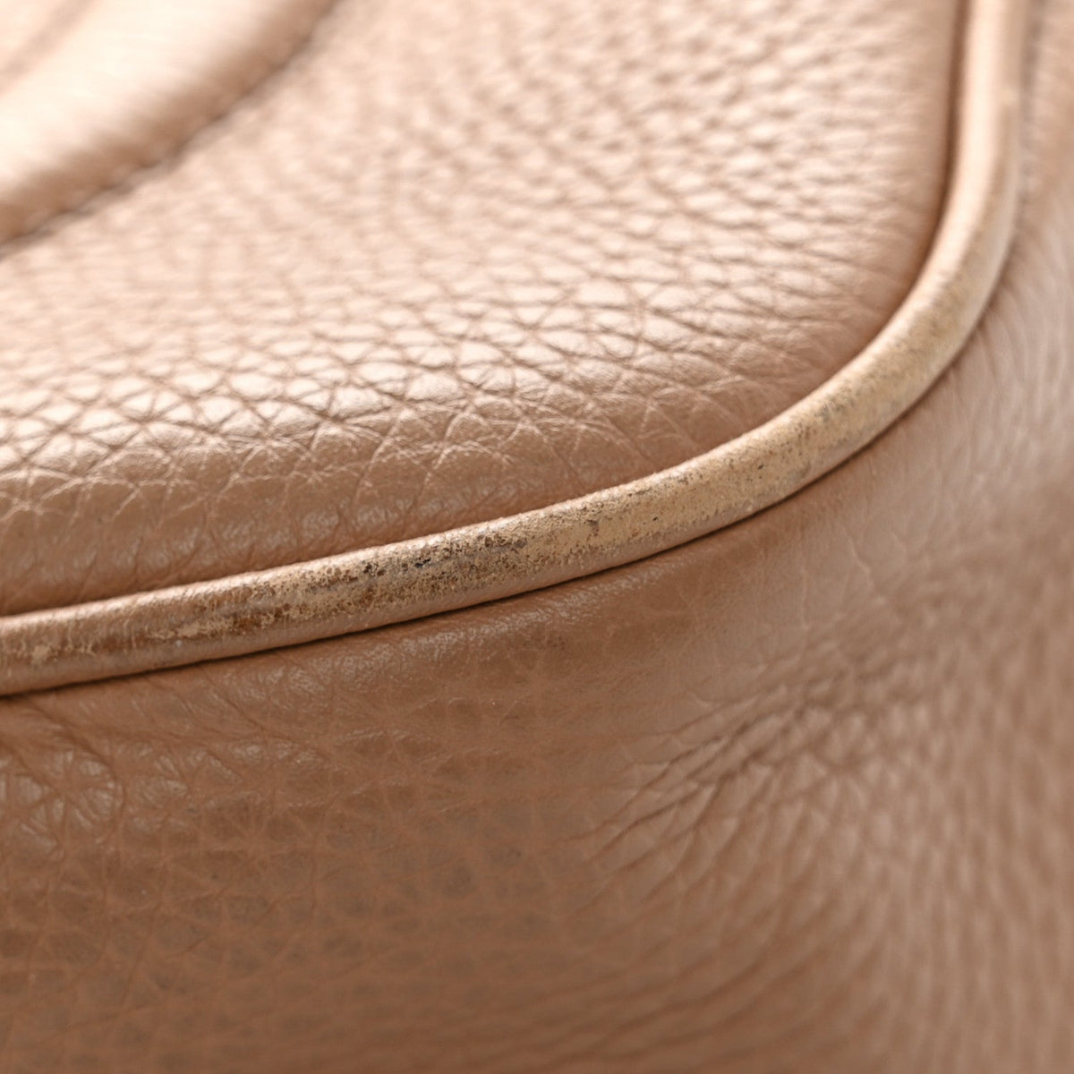 Pebbled Calfskin Small Soho Disco Bag Rose Beige
