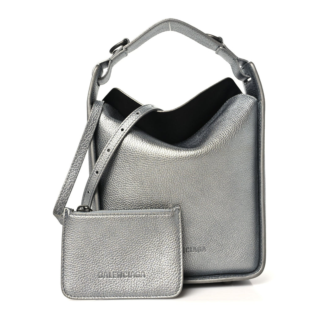 Metallic Calfskin XS Tool 2.0 North-South Tote Silver
