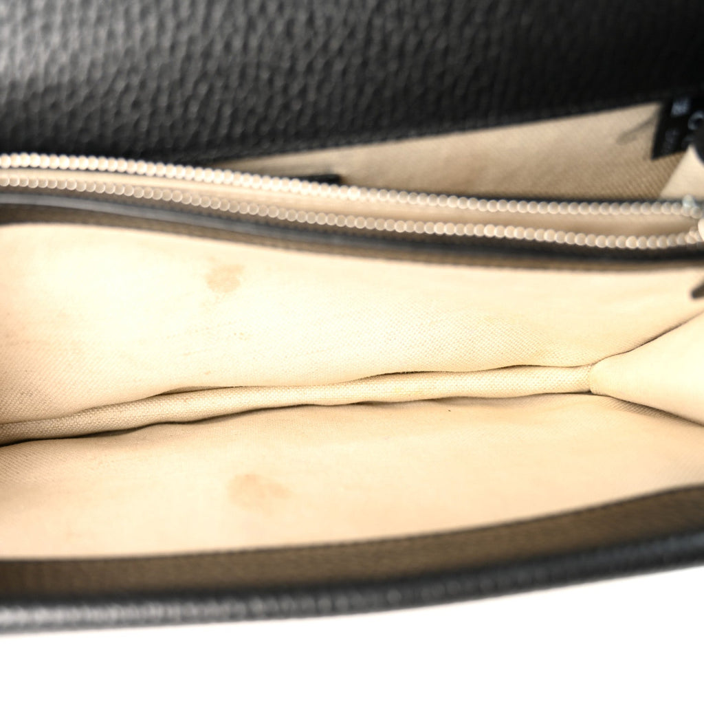 Pebbled Calfskin Small Dionysus Shoulder Bag Black
