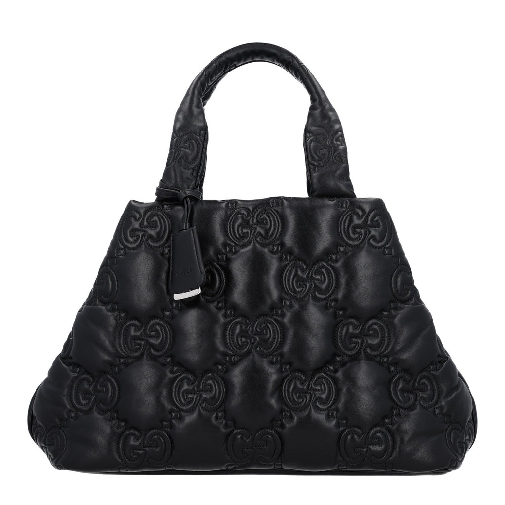 Calfskin GG Matelasse Large Tote Black