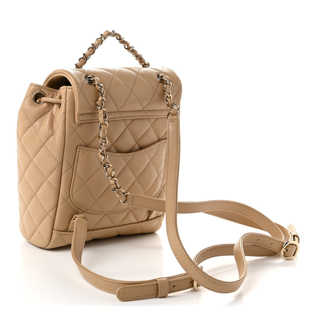 Caviar Quilted Mini Urban Spirit Backpack Beige