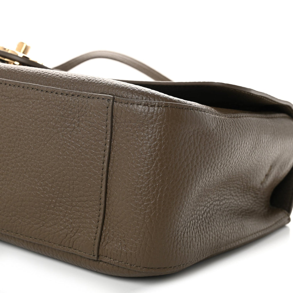 Grained Calfskin Small Souplissimo Maxi Flap Light Brown