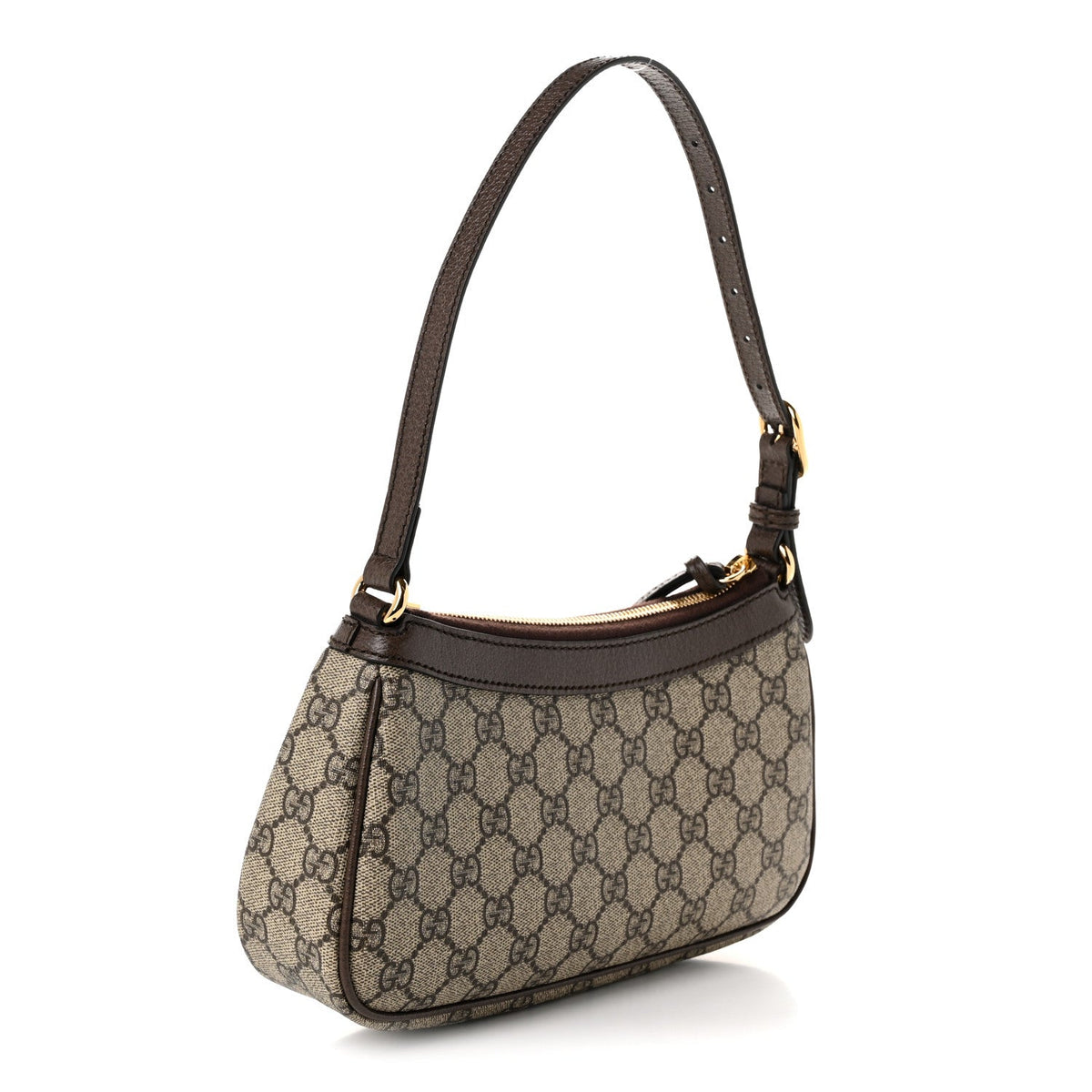 GG Supreme Monogram Textured Dollar Calfskin Small Ophidia Hobo Beige Ebony New Acero