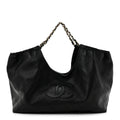 Lambskin Quilted Neo Cabas Shopping Tote Black