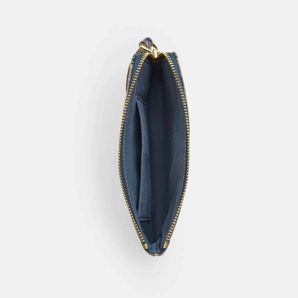 Coach Outlet Corner Zip Wristlet In Signature Regenerative Cotton Denim