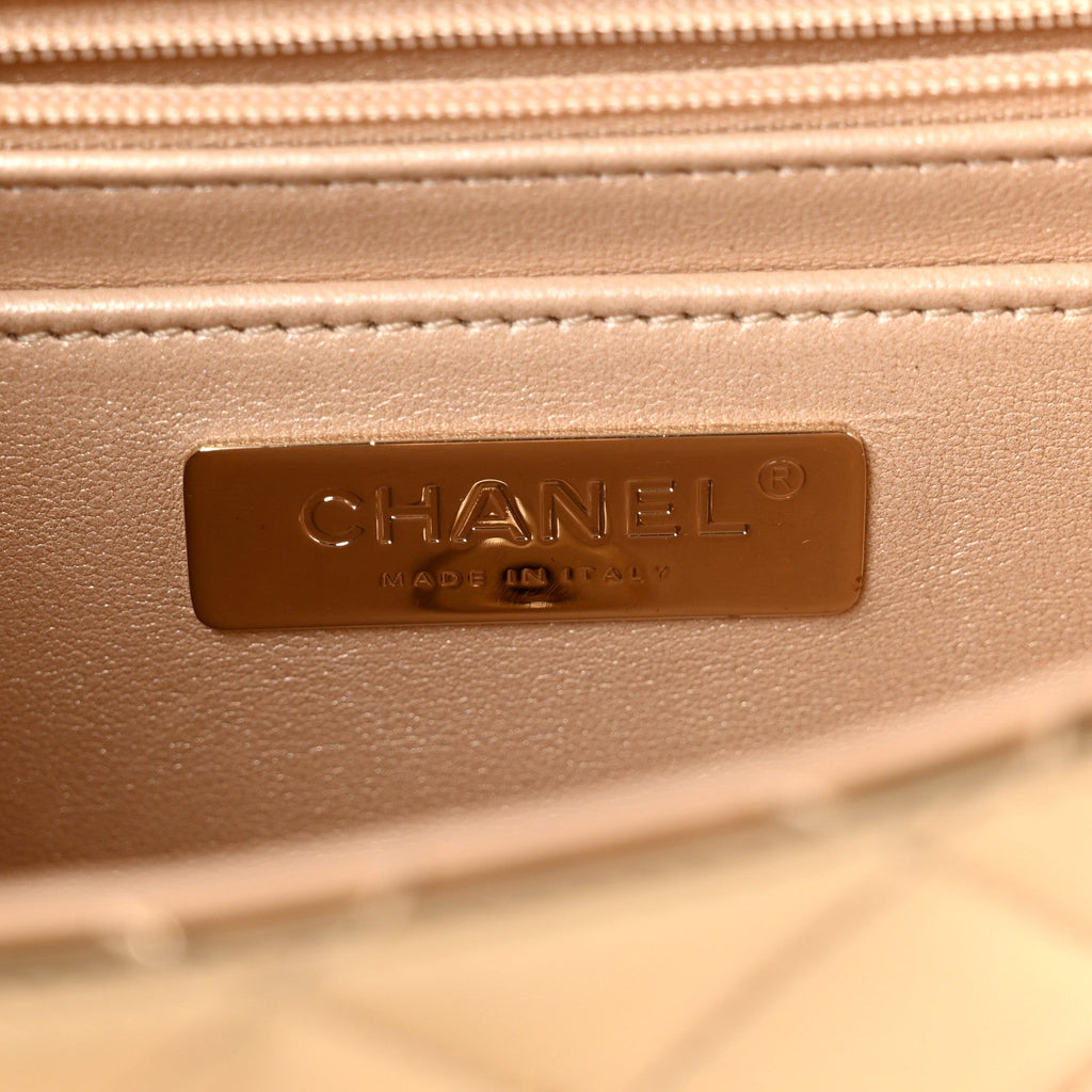 Mirror Calfskin Metallic Calfskin Medium Hollywood Boulevard Flap With Star Coin Purse Light Gold