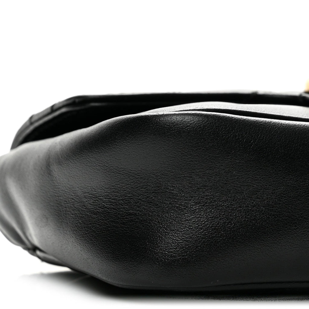 Calfskin Matelasse Super Mini GG Marmont Shoulder Bag Black