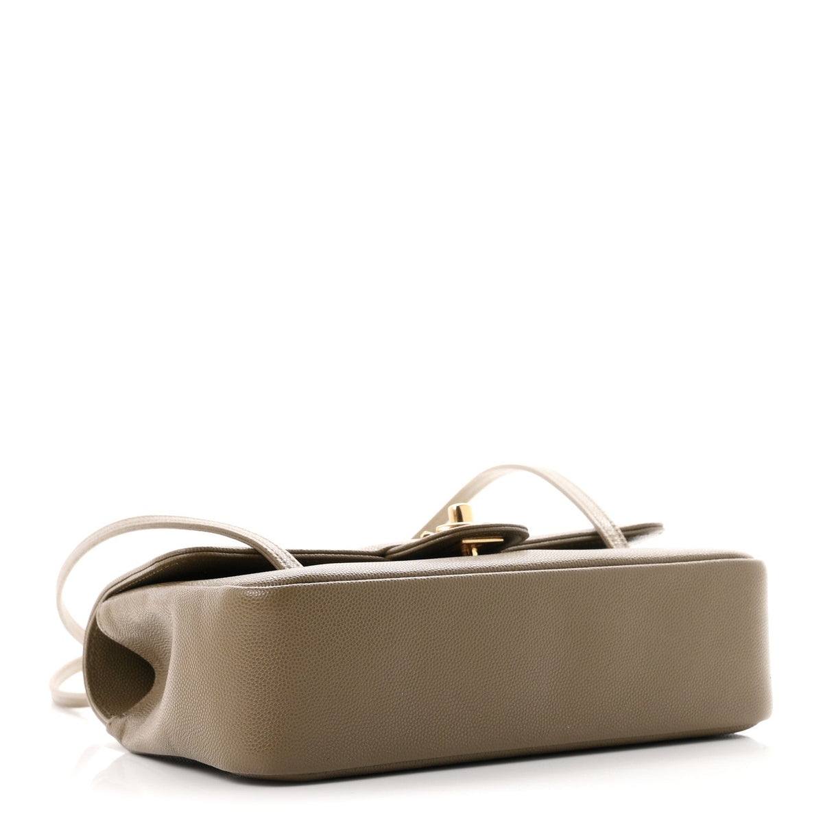Shiny Caviar Preppy Coco Small Flap Dark Khaki