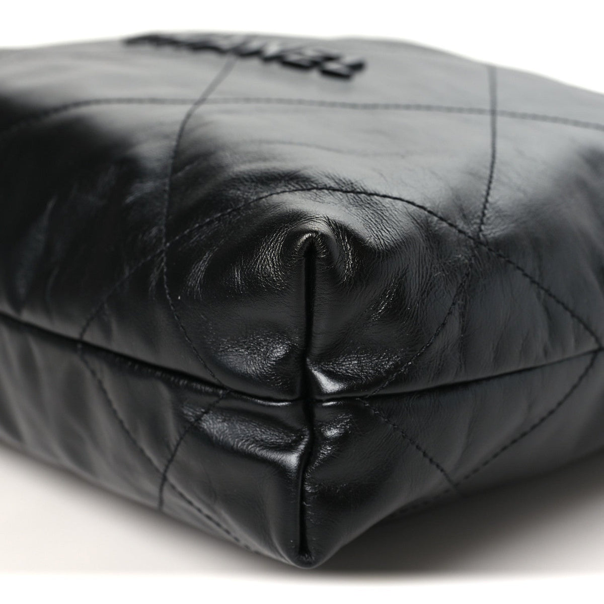Shiny Calfskin Quilted Small Chanel 22 So Black