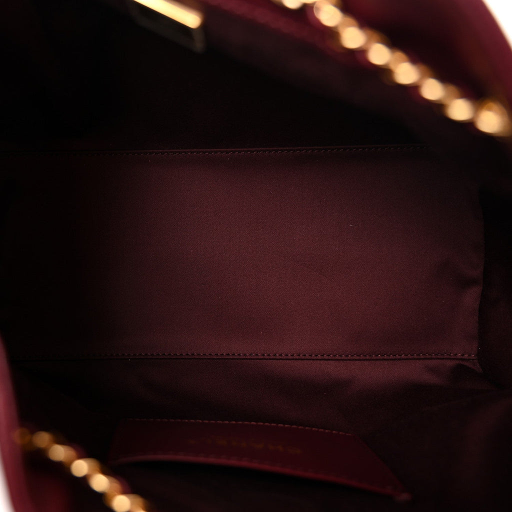 Caviar Quilted Small Chanel 25 Handbag Burgundy