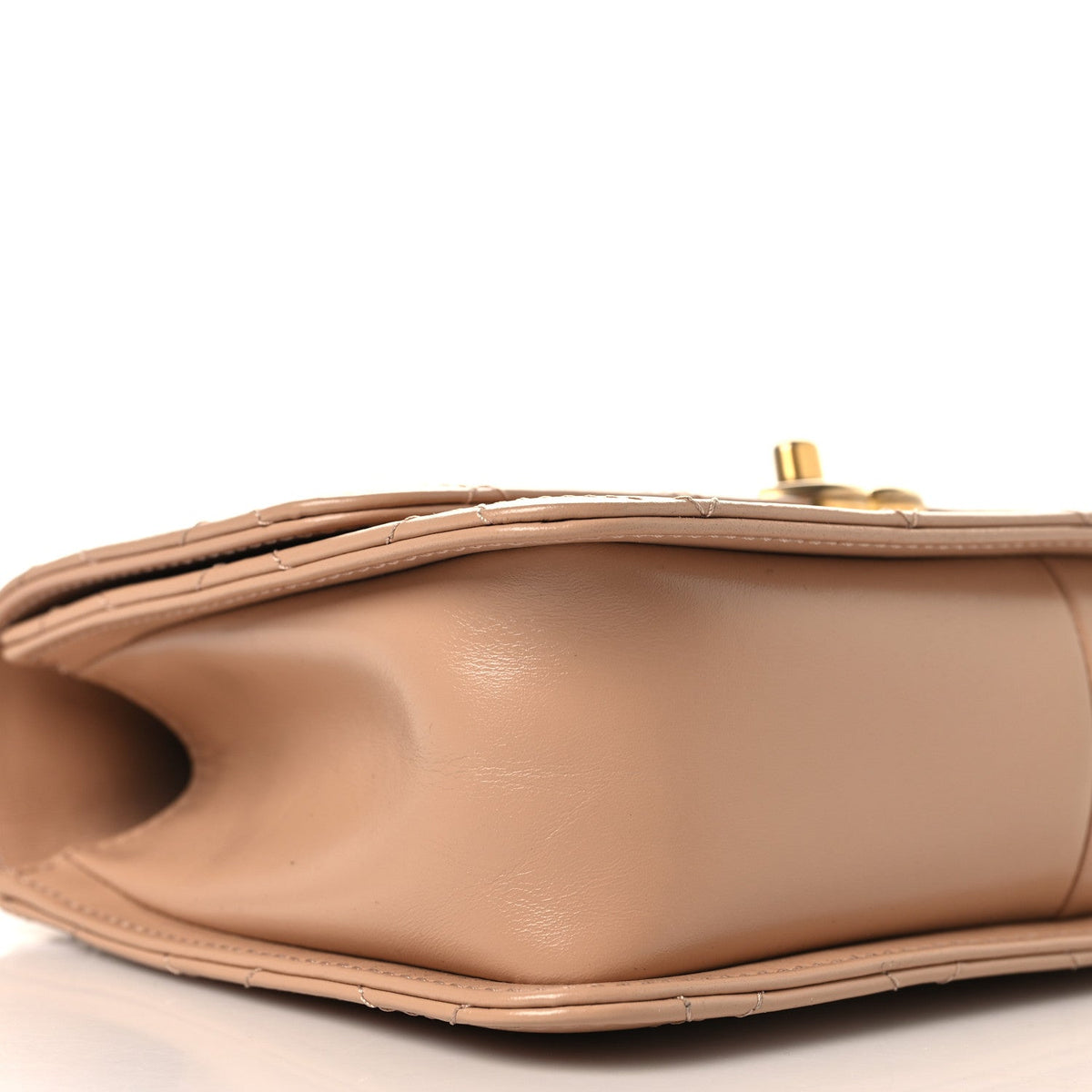 Calfskin Quilted Perfect Fit Flap Beige