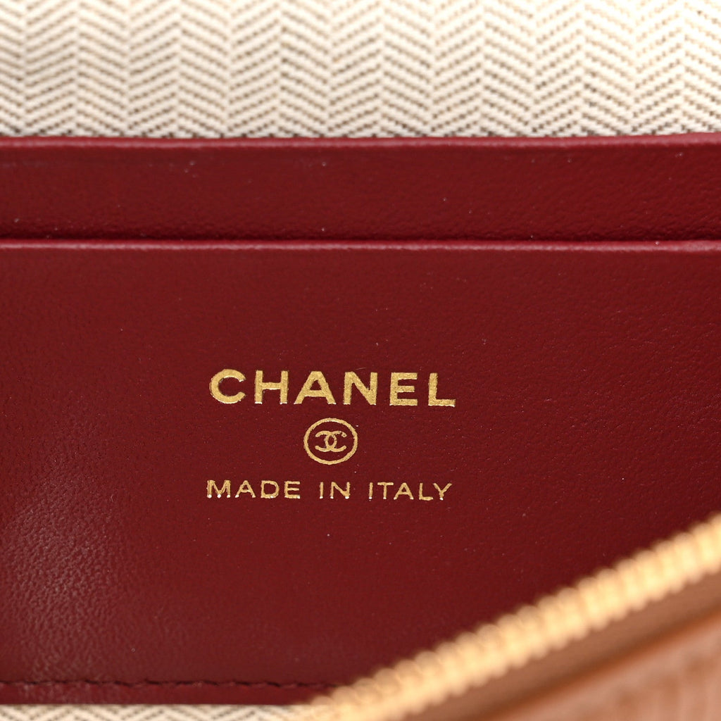 Grained Calfskin Small Supple Trapeze Vanity With Chain Camel