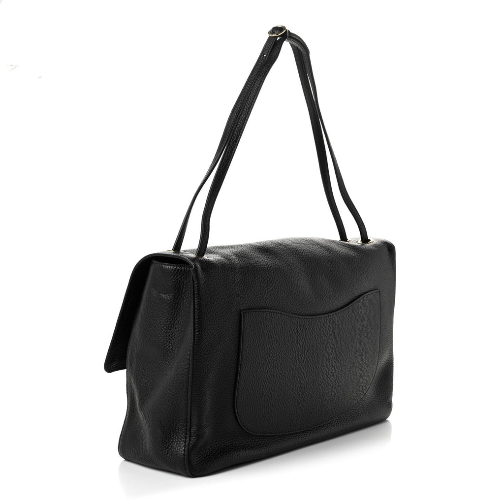 Grained Calfskin Souplissimo Maxi Flap Black